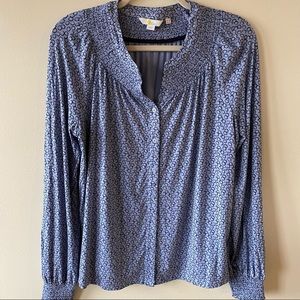 Boden Button Front Long Sleeve Top